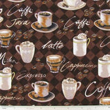Coffee Cup Fabric Pattern
