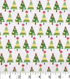 Green Christmas Trees Fabric Pattern