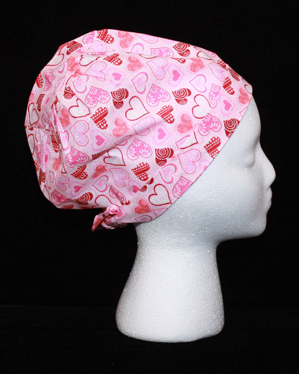 Pretty Pink Hearts Scrub Hat