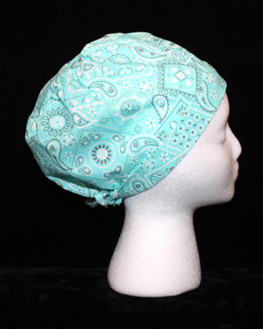 Teal and Grey Bandana Print