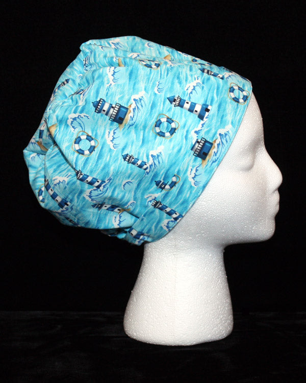 Lighthouses and Waves Scrub Hat