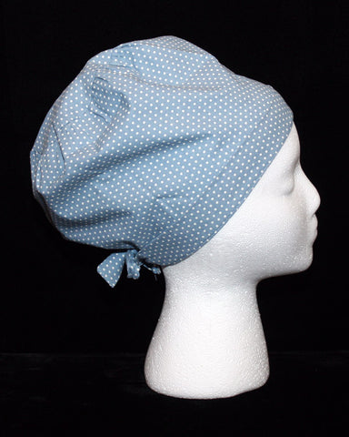 Slate Blue and White Polka Dots